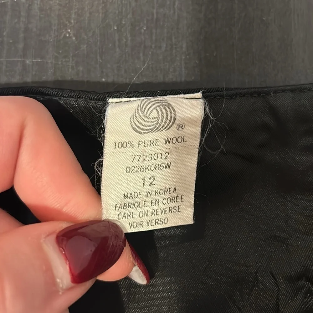 Tahari 100% Pure Wool Black Pencil Skirt Size 12 - Picture 8 of 9